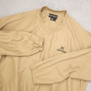 FootJoy Golf Pullover Windbreaker Men's XL Tan V-Neck Pockets